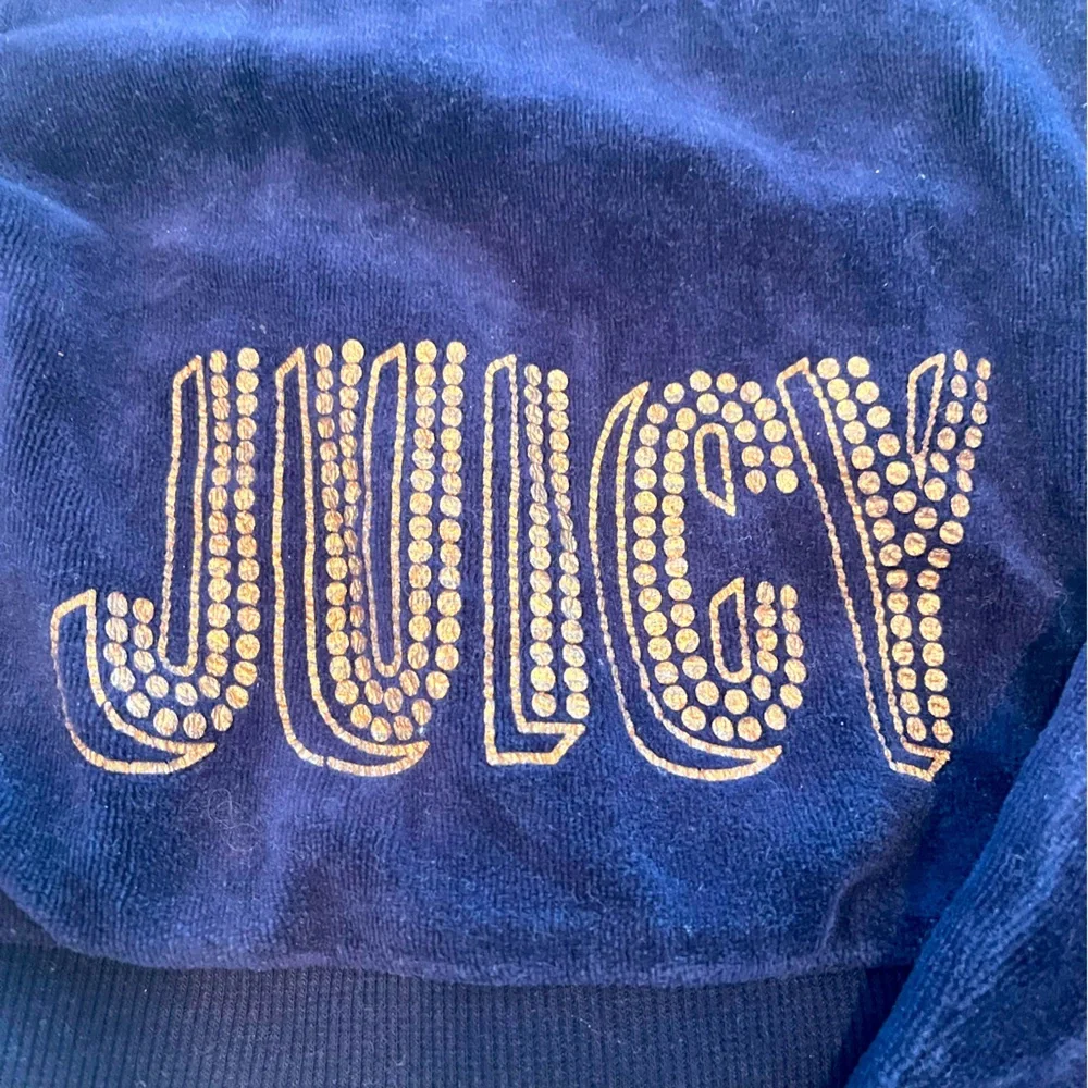 Juicy Couture Blue Velour Hoodie and Pants Set with Crown Embroidery - Picture 4 of 4